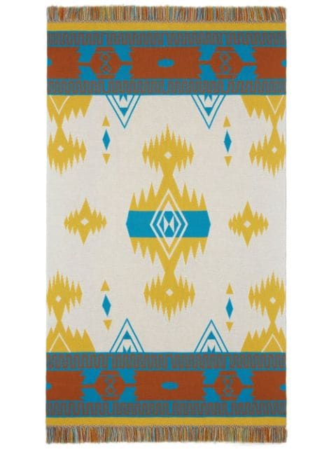 Alanui Icon jacquard-knit fringed blanket