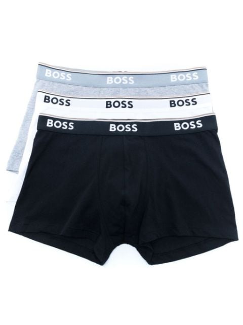 BOSS stripe-trim logo-waistband boxers