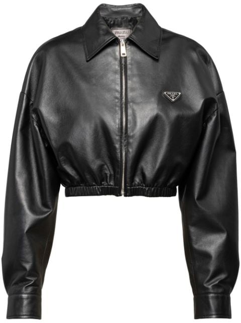 Prada cropped leather jacket