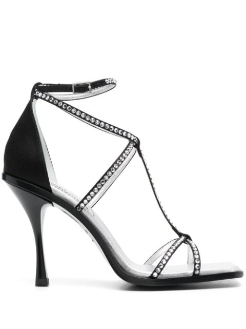 DSQUARED2 crystal-embellished square-toe sandals