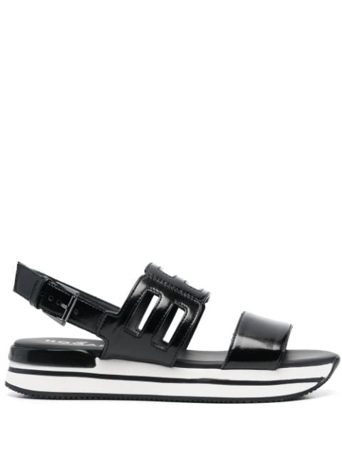 Hogan logo-embossed slingback sandals