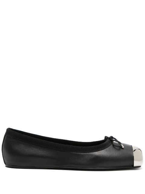 Alexander McQueen metal-toecap leather ballerina shoes