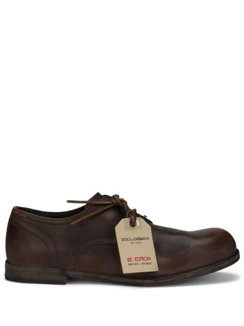 Dolce & Gabbana logo-tag leather derby shoes