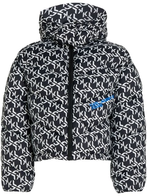 Karl Lagerfeld Jeans monogram-pattern puffer jacket