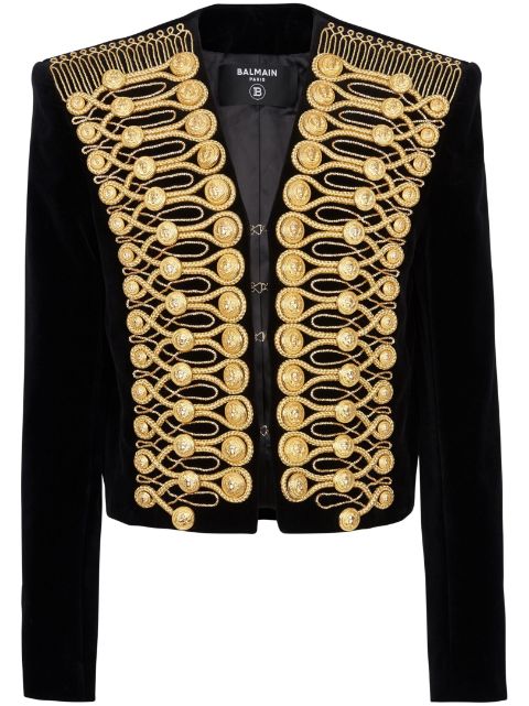 Balmain fully-embroidered velvet jacket