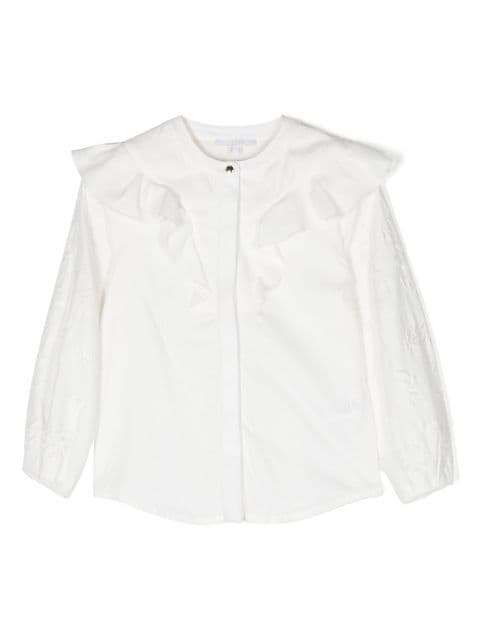 Chloé Kids embroidered-design cotton blouse