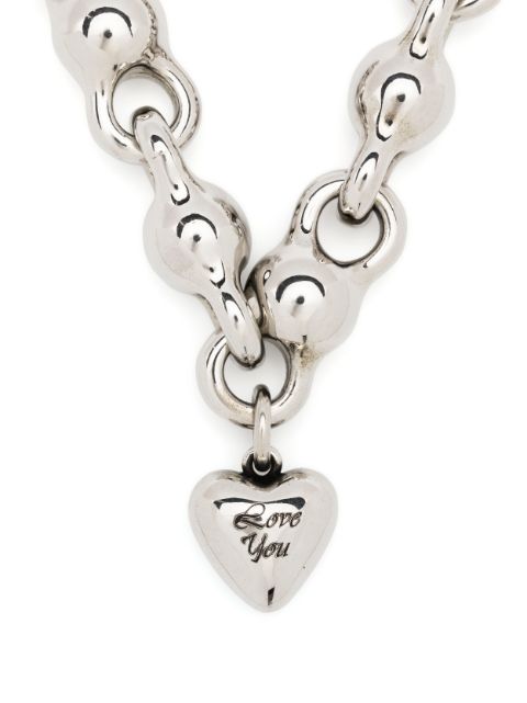 Acne Studios chunky-chain heart-pendant necklace