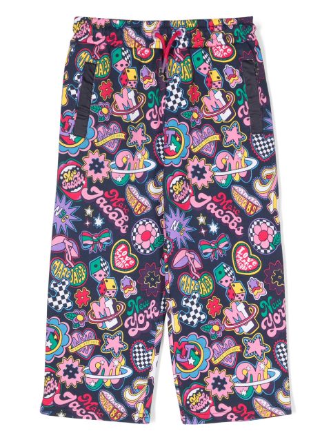 Marc Jacobs Kids Patches-print cotton trousers