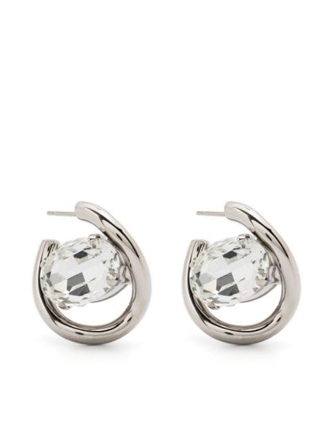 Marni Twisted rhinestone-embellished hoop earrings