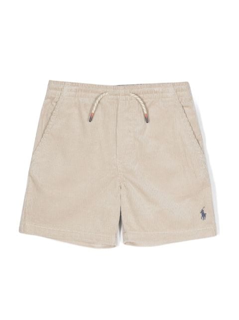Ralph Lauren Kids Polo Pony-embroidered corduroy shorts