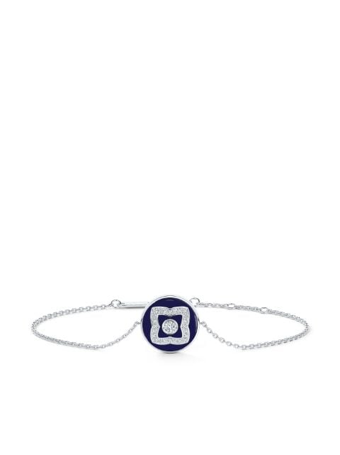 De Beers Jewellers 18kt white gold Enchanted Lotus diamond and enamel bracelet