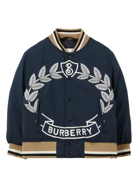 Burberry Kids Oak Leaf Crest bomber jacket