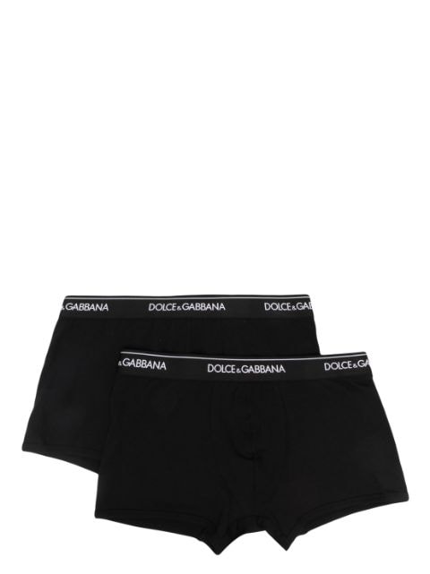 Dolce & Gabbana logo-waist cotton boxer briefs (set of two)