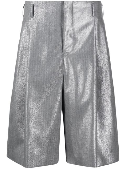 Comme des Garçons Homme Plus metallic-finish wool shorts