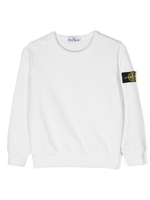 Stone Island Junior Compass-patch cotton sweatshirt