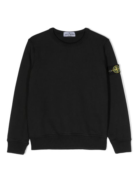 Stone Island Junior Compass-patch cotton sweatshirt