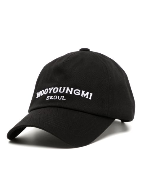 Wooyoungmi logo-embroidered cotton cap