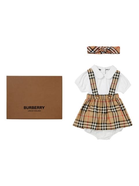 Burberry Kids trousseau de naissance en coton à carreaux