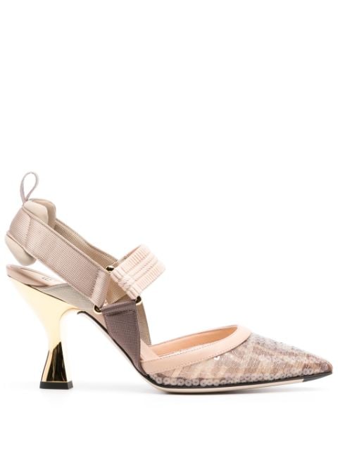 FENDI Colibri 90mm sequin-embellished pumps 