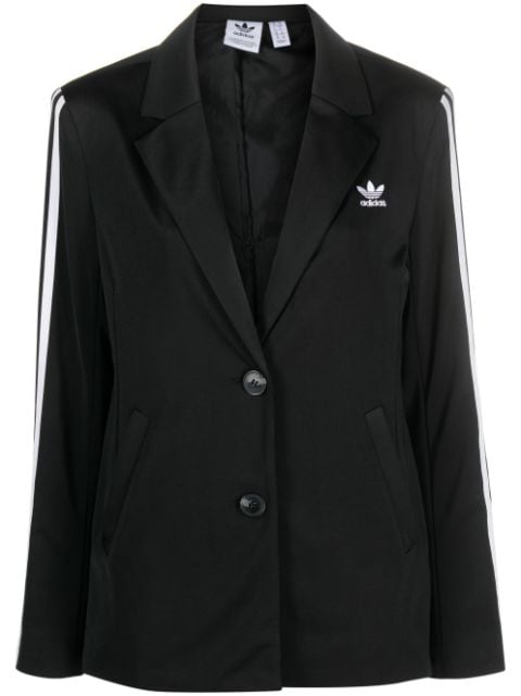 adidas logo-embroidered striped blazer