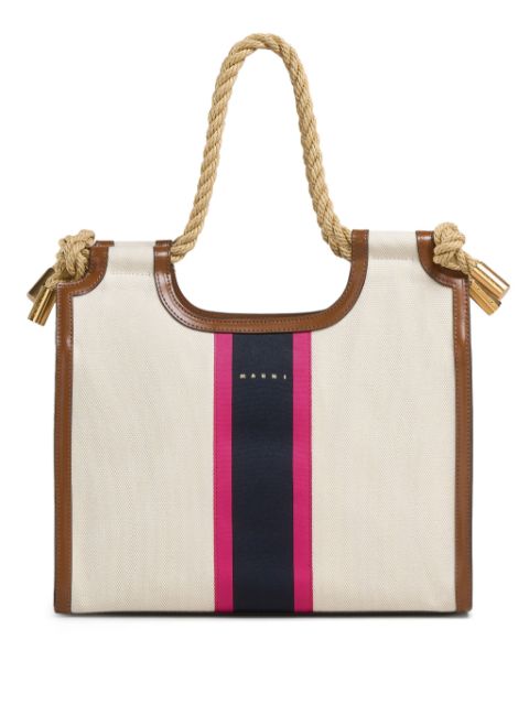 Marni striped canvas tote bag