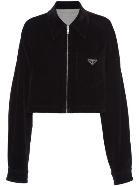 Prada velvet denim blouson jacket