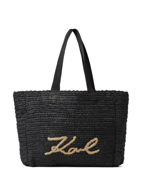 Karl Lagerfeld sac cabas Signature en raphia