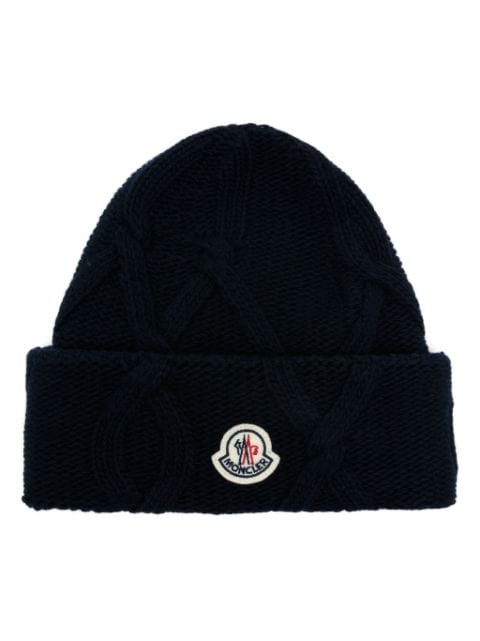 Moncler Gorro com patch de logo