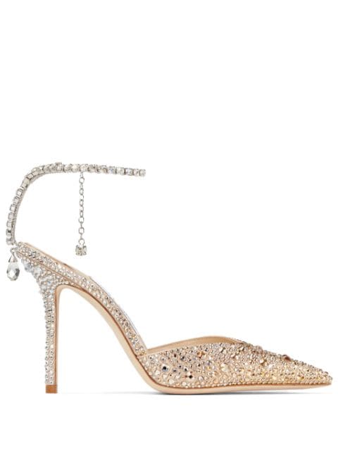 Jimmy Choo Saeda 100mm crystal-embellished pumps