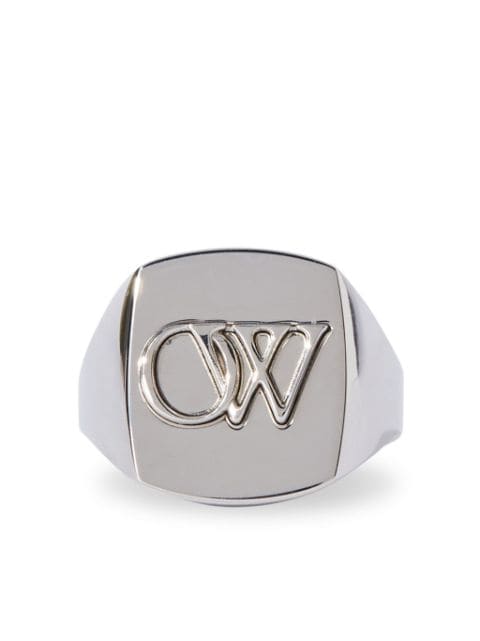 Off-White OW-embossed signet ring