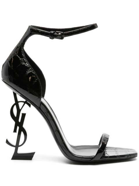 Saint Laurent Opyum 110mm crocodile-embossed sandals