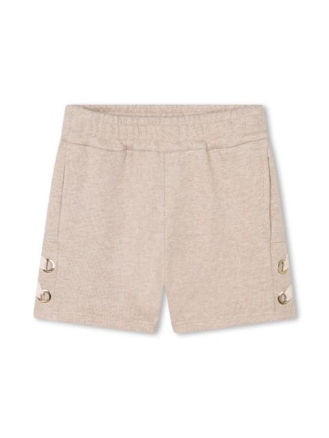 Chloé Kids logo-embroidered cotton shorts