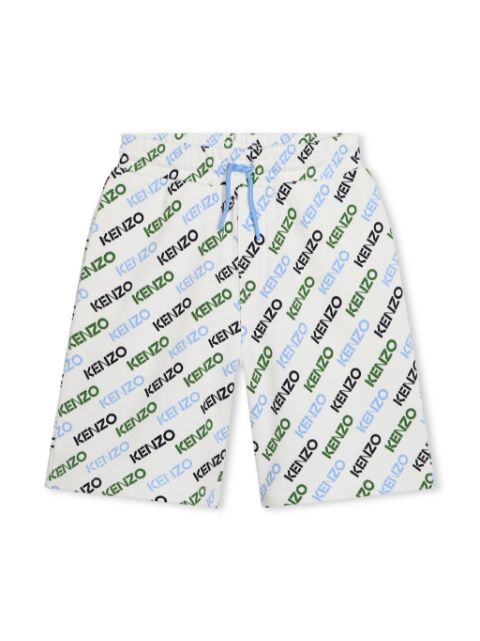 Kenzo Kids logo-print cotton bermuda shorts