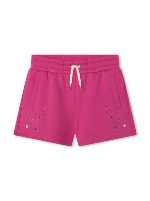 Chloé Kids eyelet-detailing organic cotton shorts