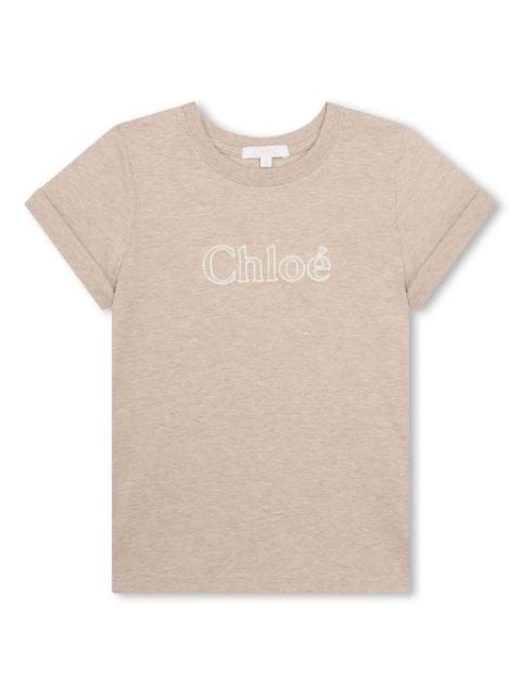 Chloé Kids camiseta con logo estampado
