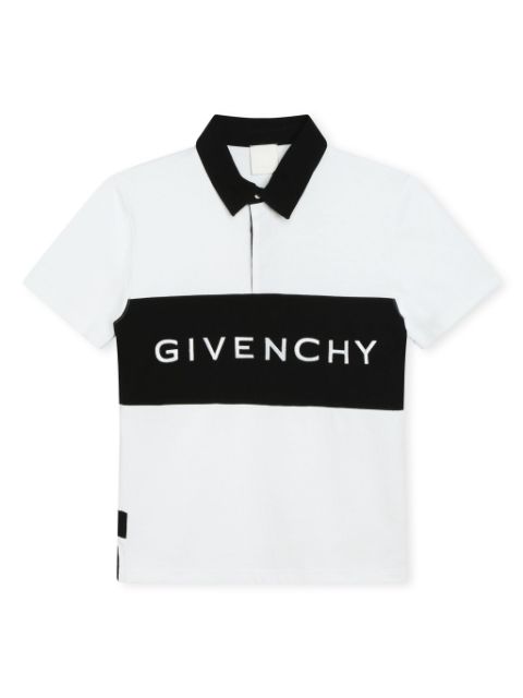 Givenchy Kids logo-embroidered two-tone polo shirt 
