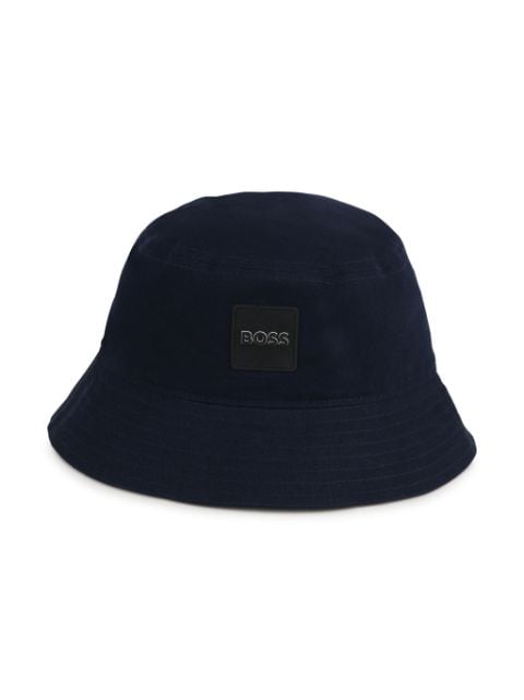 BOSS Kidswear logo-appliqué cotton bucket hat