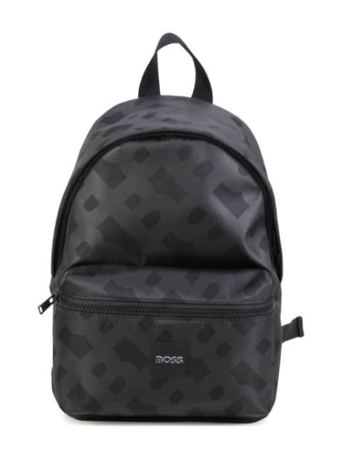 BOSS Kidswear logo-appliqué monogram backpack