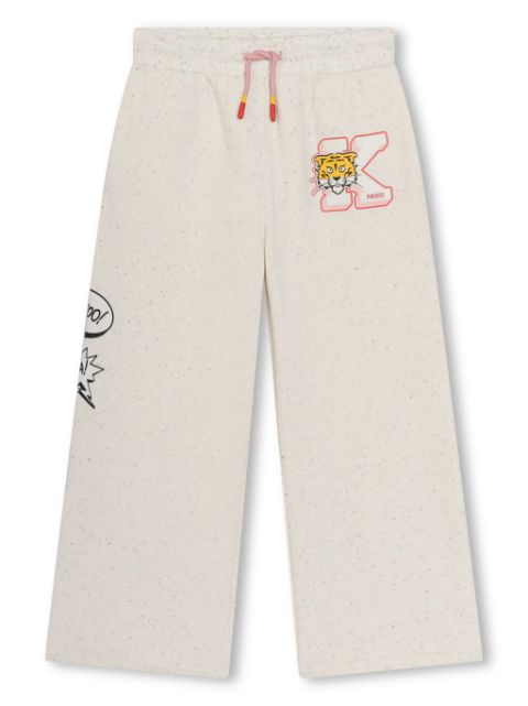 Kenzo Kids logo-print drawstring fleece track pants
