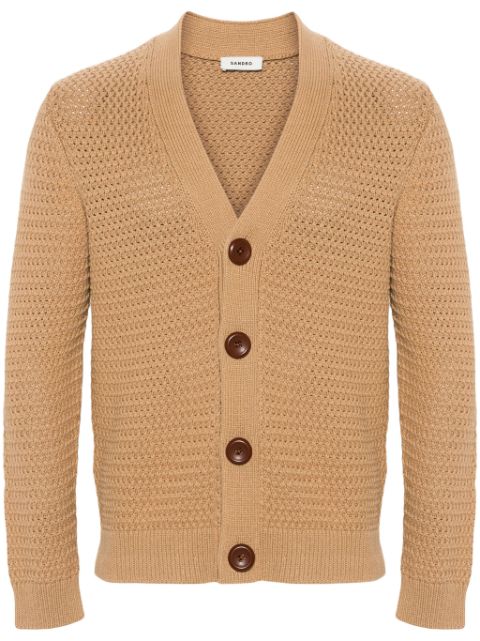 SANDRO V-neck chunky-knit cardigan