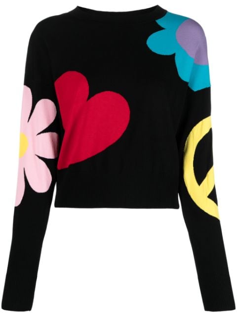 MOSCHINO JEANS patterned intarsia-knit jumper