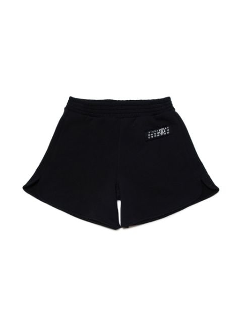 MM6 Maison Margiela Kids numbers-motif cotton track shorts