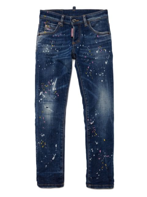 DSQUARED2 KIDS Clement paint-splatter jeans