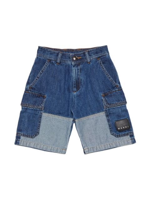 Marni Kids patchwork denim shorts