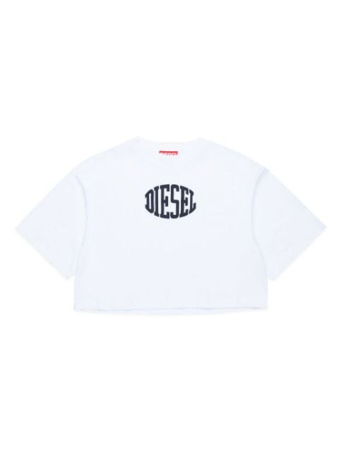 Diesel Kids logo-print cotton crop top