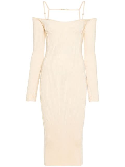 Jacquemus Sierra ribbed midi dress