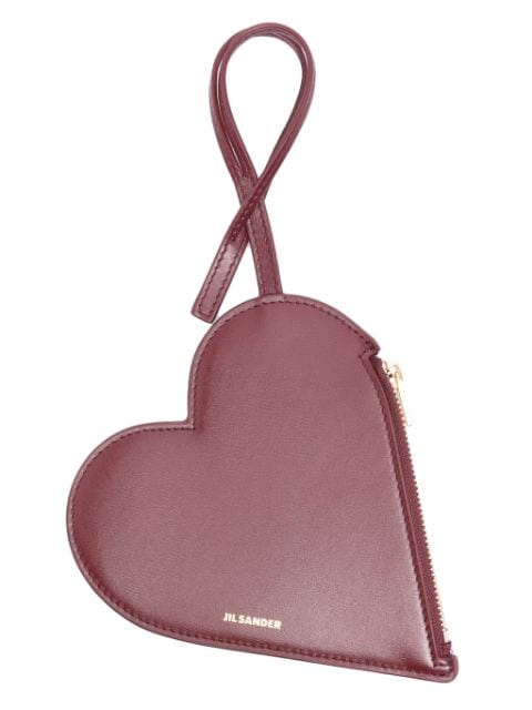 Jil Sander heart-shaped leather pouch