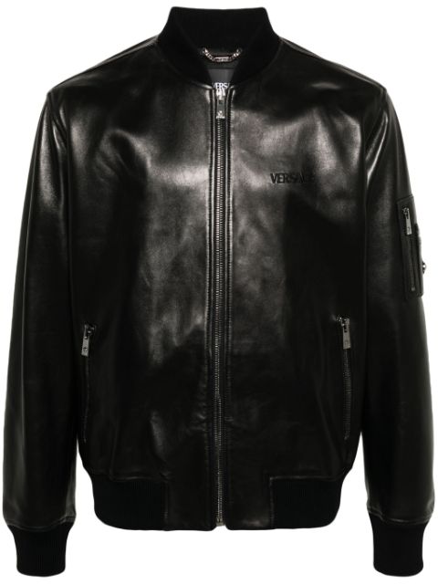 Versace leather bomber jacket 