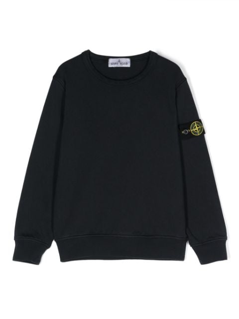 Stone Island Junior Compass-badge cotton sweatshirt 