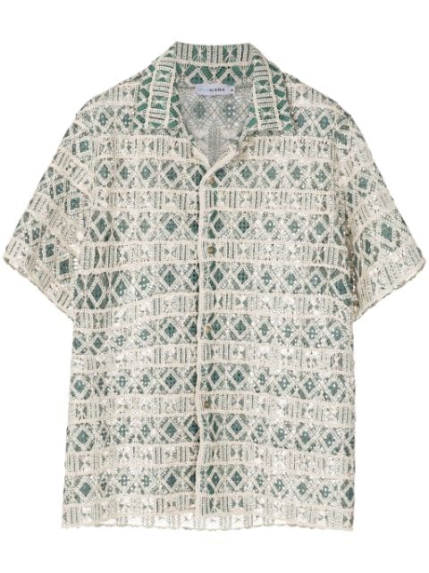 Amir Slama x Mahaslama lace-embroidered semi-sheer shirt